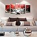youkuart canvas wall art 5-Piece Red Woods Waterfall Canvas Print Paintings for Wall and Home Decor