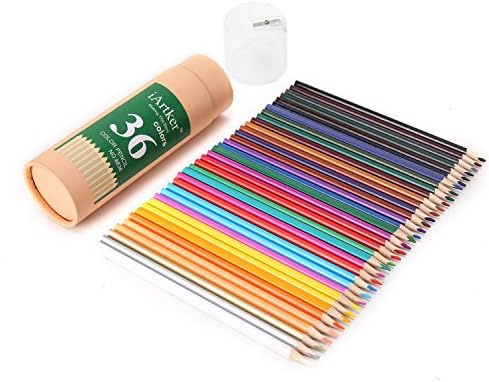 iArtker Adults and Kids Art Supplies Trilateral Long Colored Pencils with Sharpener (set of 36)