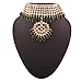 I Jewels Gold Plated Indian Wedding Bollywood Elegant Pearl Kundan Choker Necklace Jewelry Set for Women (K7058G)