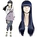 Weeck Anime Naruto Shippuden Hinata Hyuga Blue Costume Cosplay Wigs