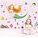 ufengke Colorful Mermaid Underwater World Wall Decals, Children's Room Nursery Removable Wall Stickers Murals