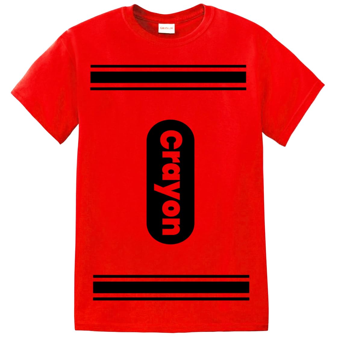 Photo 1 of Crayon Halloween Costume T Shirt | Funny Cool Group Tshirt idea | Mens Womens Graphic tee Adult (Red, Medium)
