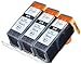 K-Ink Canon PGI-225 Black Ink Cartridges Compatible Replacement (3 Big Black)