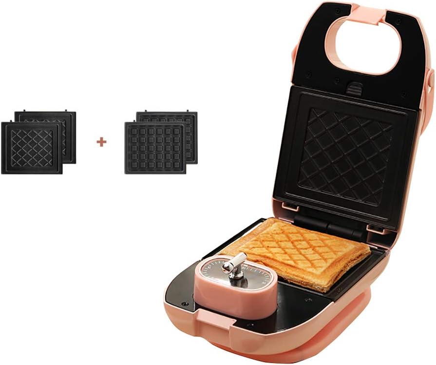 2-in-1 Sandwich Maker, Waffle Maker, Sandwich Grill,with Removable Plates, Non-Stick Coating and Time Control, automatic power off