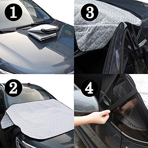 Windshield Snow Cover - Car Snow Cover,Windshield Ice Cover,Car Windshield Cover Waterproof Frost Cover Snow Ice Removal Winter Protector Cotton Thicker Snow Cover Fit for Most Vehicles
