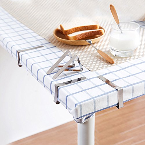 GUSTYLE 12 Packs Tablecloth Clips, Stainless Steel Table Cover Clamps to Keep Your Tablecloth Stable and Smooth - Thumbnail 5