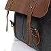 Lifewit Genuine Leather Flap Vintage 15.6 Inch Laptop Canvas Messenger Satchel Bag (Grey)