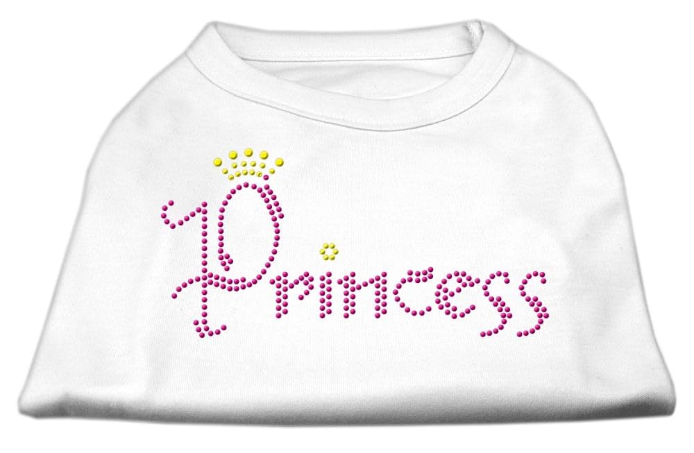 Mirage Princess Rhinestone Dog Shirt, XX-Large, White