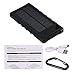 FKANT Waterproof Solar Charger | Portable 16000mAh Dual USB Power Bank | IPX7 Waterproof External Battery Pack with 4LED Flashlight | For iPhone 8 iPad Samsung S8 Note8 Android Phones