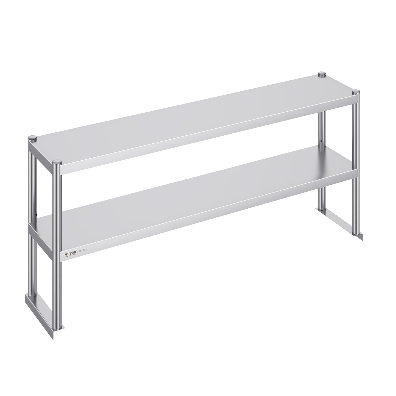 Photo 1 of ***MISSING HARDWARE**** VEVOR Stainless Steel Overshelf, 12 x 60 Inch Double Deck Height Adjustable Prep Work Table for Kitchen, Restaurant and Workshop