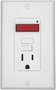 Leviton 7591-PLW 15-Amp, 125-Volt, Smart Lock GFCI, Single Outlet, LED