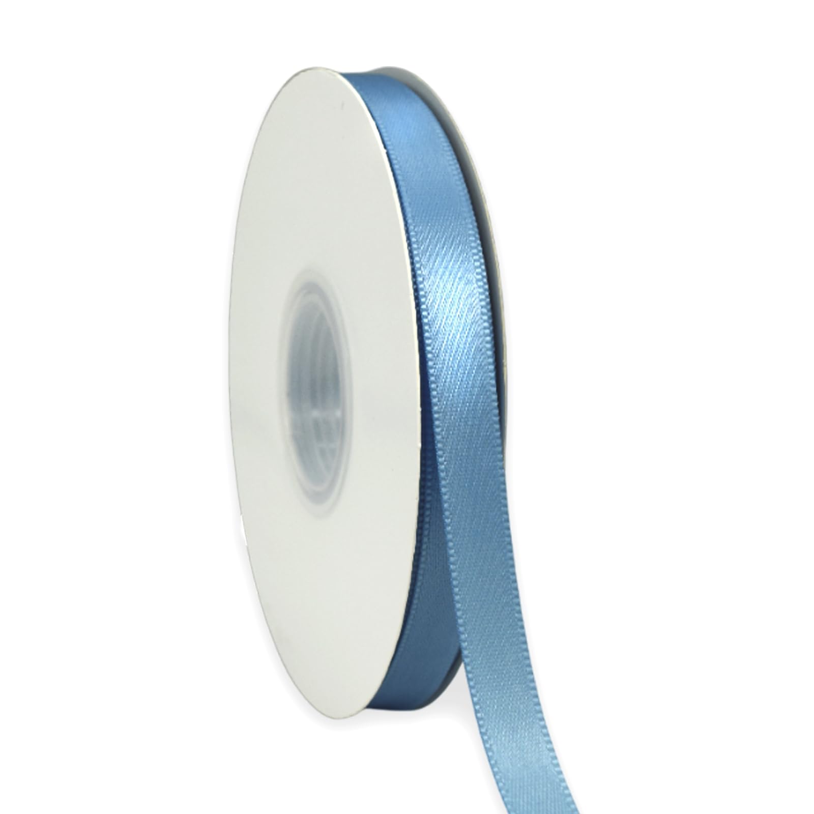 Photo 1 of Light Blue Ribbon 3/8 Inch x 50 Yards Satin Ribbon Continuous, Single Face, for Crafts, Gift Wrapping, Floral Bouquet, Weddings, and Decorations, with Spool