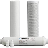 Watts Premier Annual 3-Pack Filtration Kit for 4 Stage RO-TFM-4SV and ZeroWaste RO Reverse Osmosis Systems - Sediment, Carbon Pre-Filter, 10" GAC Inline Post-Filter