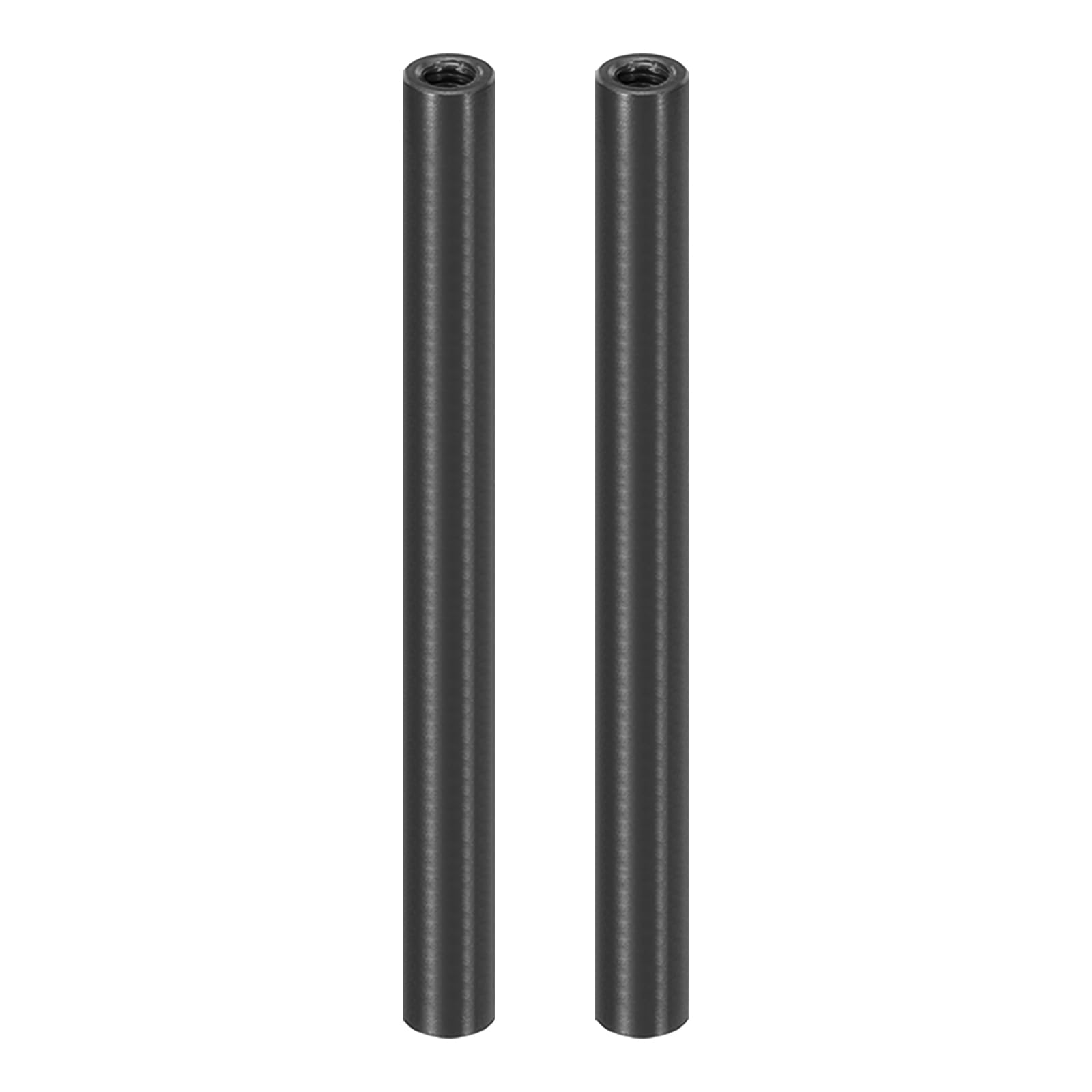 PATIKIL 2pcs M3 Metal Threaded Standoff Spacer Nuts, Round Aluminum Spacers Female Coupling Screws, 1/8" ID x 3/16" OD, Black, (70mm L) — image 1