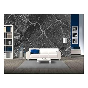 Black Marble Texture (High Resolution Core Tissue) - Removable Wall Mural | Self-Adhesive Large Wallpaper - 66x96 inches