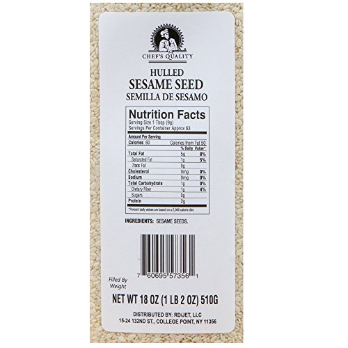 Hulled White Sesame Seed Delightfully Tasty Healthy & Crunchy 100% Natural 1LB - Chef Quality ...