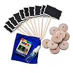 Kimferd Chalkboard Set 10 Rectangle Mini Blackboard with Stand Wedding Party Table Numbers Place Card Favor Tag Plant Marker Decorative Sign Labeling Food Dishes Birthday Party