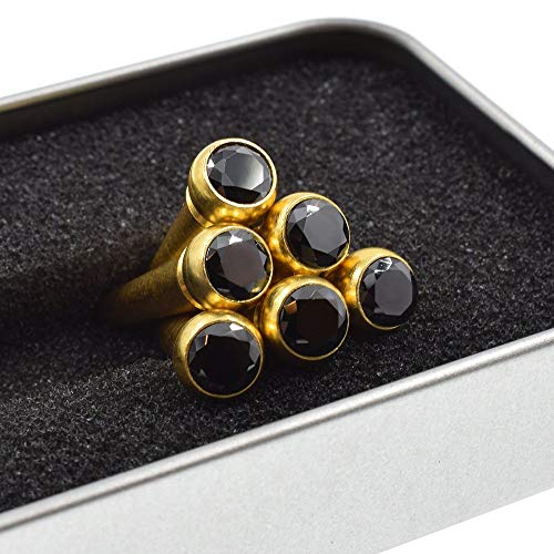 Vencetmat String Acoustic Guitar Copper Bridge With Gemstone inlay 6pcs Guitar Bridge Pins (6Pcs, Elegant black) - Thumbnail 3