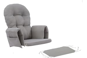 ROBBIN 5Pcs Glider Rocker Replacement Cushions with Storage for Indoor Nursery Glider Rocking Chair,Light Gray