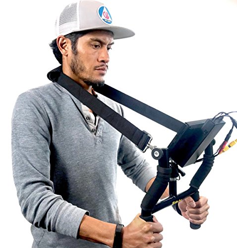 Glide Gear BV100 Horn Video Camera Handle Grip /Field Monitor Yoke Holder w/ Shoulder Strap Ball Head