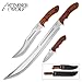 Timber Wolf Woodland Trident 3-Piece Knife Set - Bowie / Machete / Assisted Opening Folder - Brown