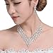 FAYBOX Sparkly Rhinestone Beaded Choker Necklace Earrings Wedding Jewelry Sets