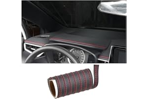 Primst Car Interior Moulding Trim Strips, 26 Feet Universal Car Moulding Line Pu Leather Decorative Pinstriping Filler Insert Line Strip for Car Door Dashboard Car Interior (red)