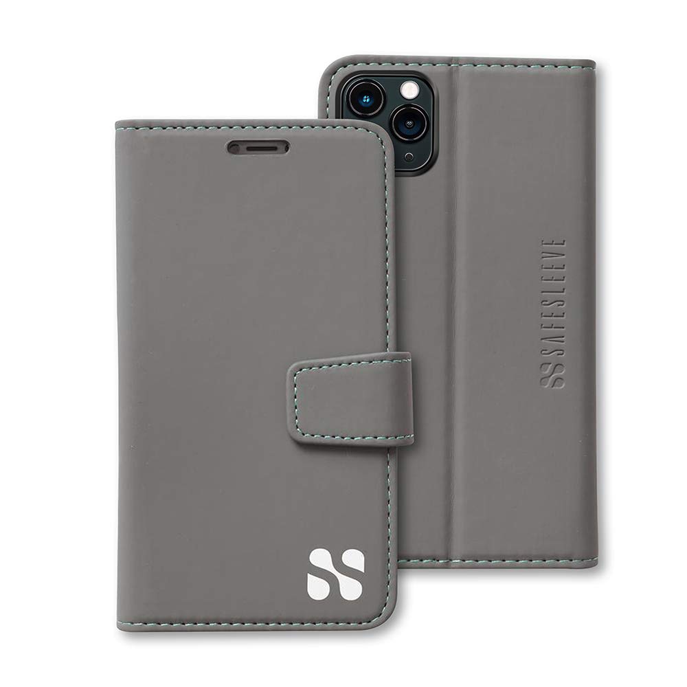 SafeSleeve EMF Protection Anti Radiation iPhone Case: iPhone 11 Pro RFID EMF Blocking Wallet Cell Phone Case (Grey)