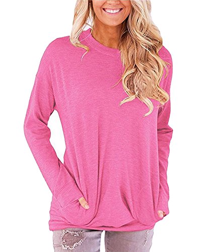 Casual loose long sleeve sweatshirt for women fall wint…