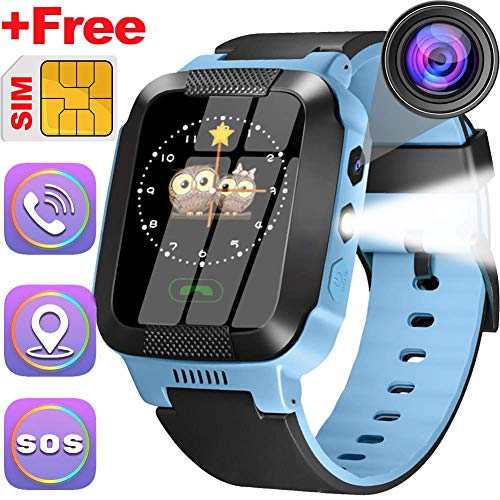 Kids Phone Watch Best GPS Tracker 3-12 Year Old Boys Girls Touchscreen Kids Smart Watch Children's Sports Smart Wrist With SIM Card Digital Camera Electronic Back to School Birthday Gift Learning Toy