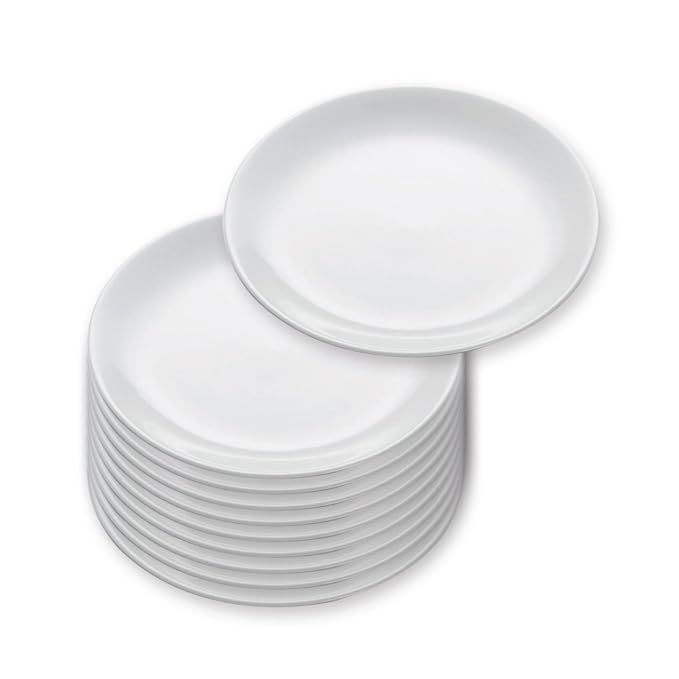 10er SET Teller rund 19 cm / Maxwell & Williams / White Basics / Round / Frühstücksteller