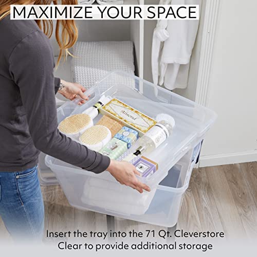 Rubbermaid Cleverstore Clear 71 Qt, 4-Pack with Tray Insert, Made - Main Image