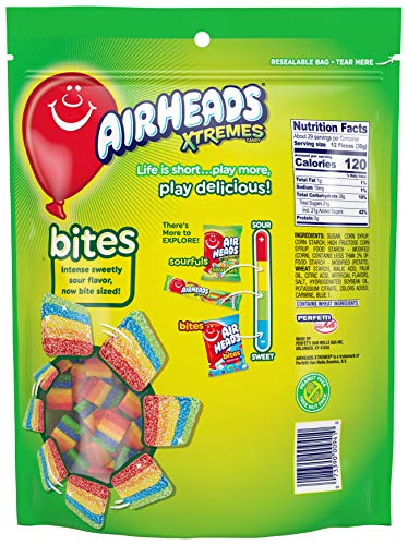 AIRHEADS XTREMES BITES, RAINBOW BERRY, PARTY, 30.4 OZ STAND UP BAG