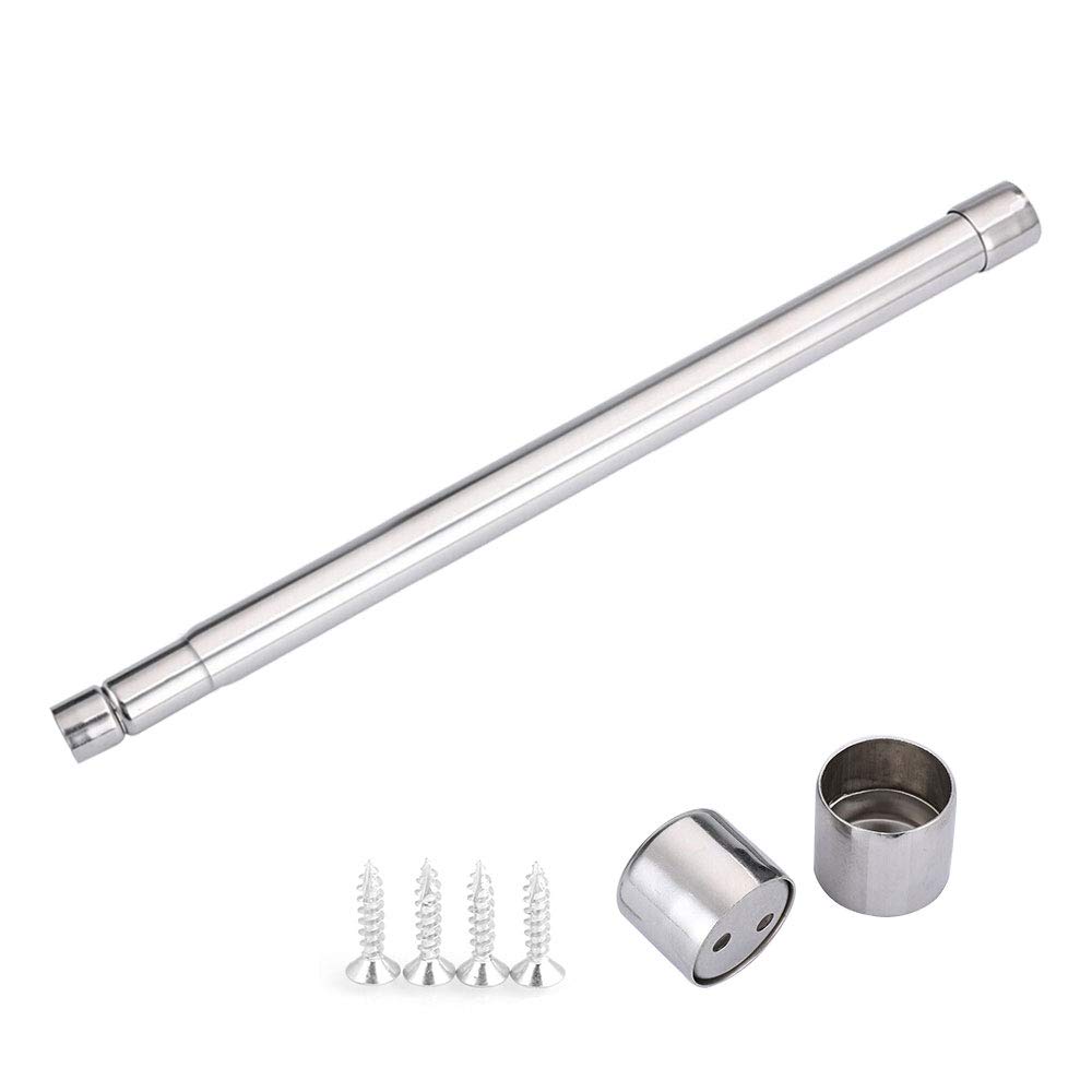 CODIRATO Extendable Wardrobe Rail 57-106cm, Heavy Duty Stainless Steel Clothes Hanging Rail with Fixing Plugs, Adjustable Telescopic Closet Rod for Wardrobe Closet Storage, Silver