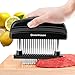 Meat Tenderizer Needle, DIWENHOUSE 48 Ultra Sharp Stainless Steel Blades with Cleaning Brush, Professional Cookware Kitchen Gadget Tenderizing Steak Turkey Chicken Beef Fish Pork (Black)