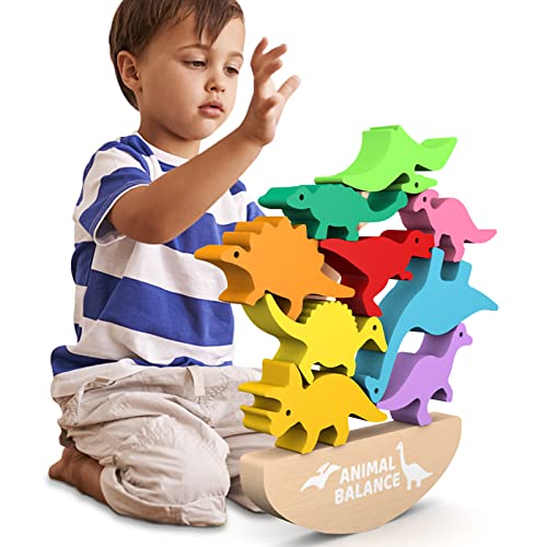 Wooden Stacking Dinosaur Toys for Kids 35 Boys, Extra Large Wooden