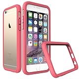 iPhone 6s Case, RhinoShield [CrashGuard] 11 ft Shock Absorption Thin Bumper Case with Lifetime Warranty & FREE Back Transparent Skin. Slim Heavy Duty Protection. Also for iPhone 6 - Coral Pink