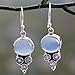 NOVICA Blue Topaz and Chalcedony .925 Sterling Silver Dangle Earrings 'Bubbling Stream'