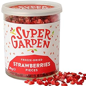 Super Garden gevriesdroogde stukjes aardbei – 100% puur en natuurlijk – Veganistisch – Zonder toegevoegde suiker…