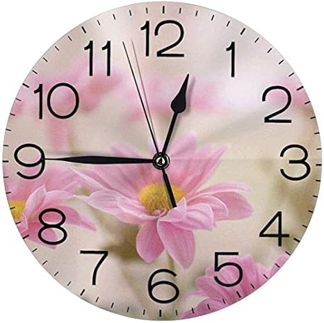 Amazon Co Jp レトロなスタイルのピンクの花 置き時計 掛け時計 壁掛け時計 丸い時計 サイレント デジタル時計 おしゃれ 家の装飾 Home Kitchen