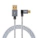 CableCreation 3FT USB Charge Cable, 90 Degree Vertical Right USB 2.0 A Male to Micro USB Male with Aluminium Case,1 Meter, Space Gray