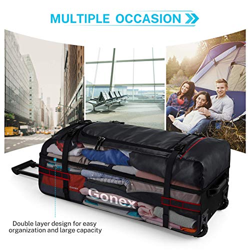 Gonex Rolling Duffle Bag with Wheels, 100L Water Repellent Large