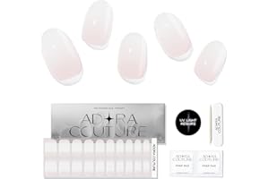 Adora Couture Semi Cured Gel Nail Strips with 20 Pieces, Salon Quality Nail Wraps for Women, Milky Beigie Taupe French UV Gel Nail Stickers, UV Light Required, Milky Taupe