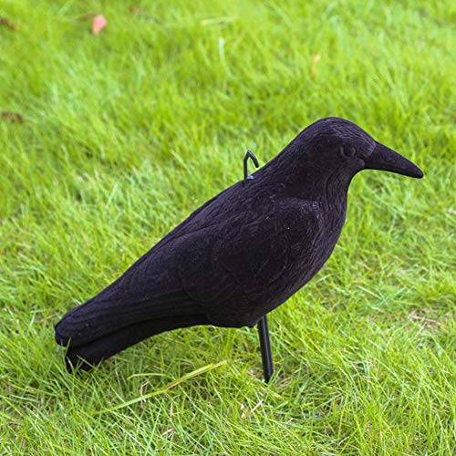 New-look Crow Decoy Hunting Garden Flocked Hard Plastic Jet Black Crow Decoy Hunting Stand Body Feet Stake