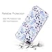 Floral iPhone 7 Plus Case, iPhone 8 Plus Case, Best Protective Cute Women Girls Slim Shockproof Soft Glossy Silicone Rubber White TPU Cover Phone Case for iPhone 7 Plus/iPhone 8 Plus, Blue Flower