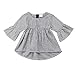 Lefyira Baby Girl Stripe Top Blouse Autumn Ruffle Sleeve Shirt Casual Clothes (6-12 Months, Black+White)