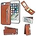 iphone 7 Plus Wallet Case,iphone 8 Plus Card Holder Case,Shockproof Leather Case with Credit Card Holder Slot Zipper Pocket Wallet for Apple iphone 7 Plus/8 Plus 5.5 Inch - Brown
