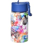 Kids Stainless Steel Water Bottles Monster Trucks Double Wall Stainless Steel 14oz