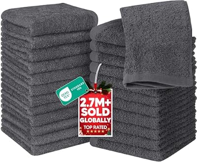 - Toallas Lavabo - (30 x 30 cm) (24 Paquetes, Gris)