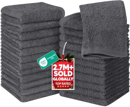 - Toallas Lavabo - (30 x 30 cm) (24 Paquetes, Gris)